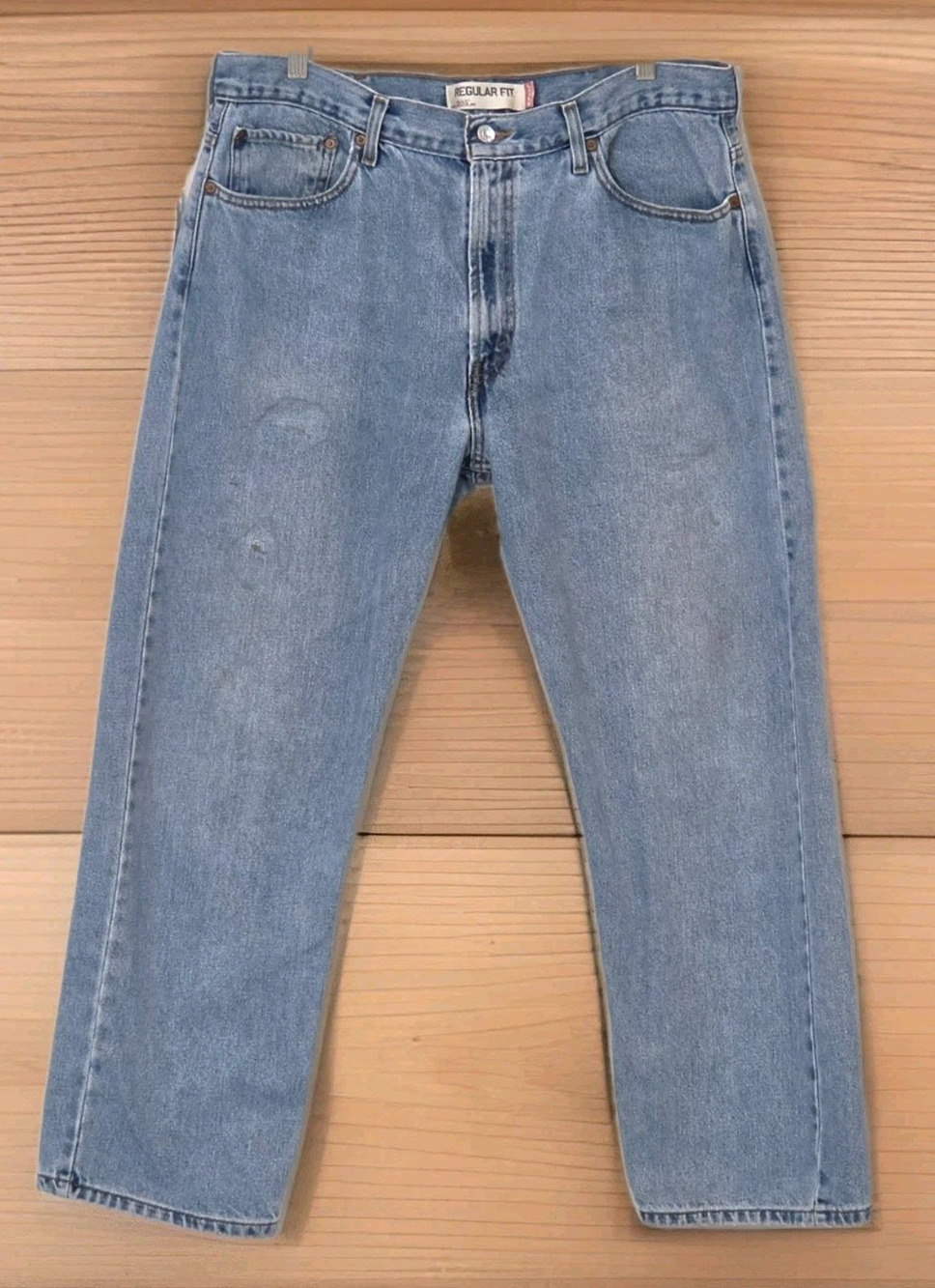 Vintage Levis 505 Jeans Men's 38x30 Blue Distressed StraightLeg Regular Fit 1991